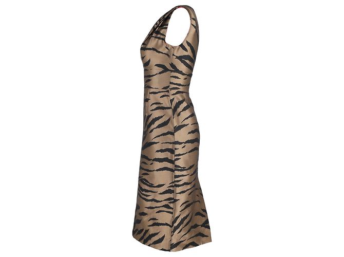 Vestido Carolina Herrera Sin Mangas En Algodón Animal Print Impresión de pitón - vista 2