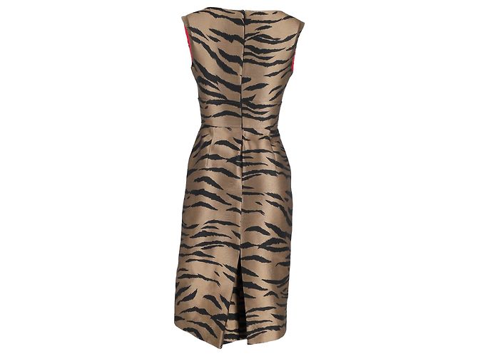 Vestido Carolina Herrera Sin Mangas En Algodón Animal Print Impresión de pitón - vista 3