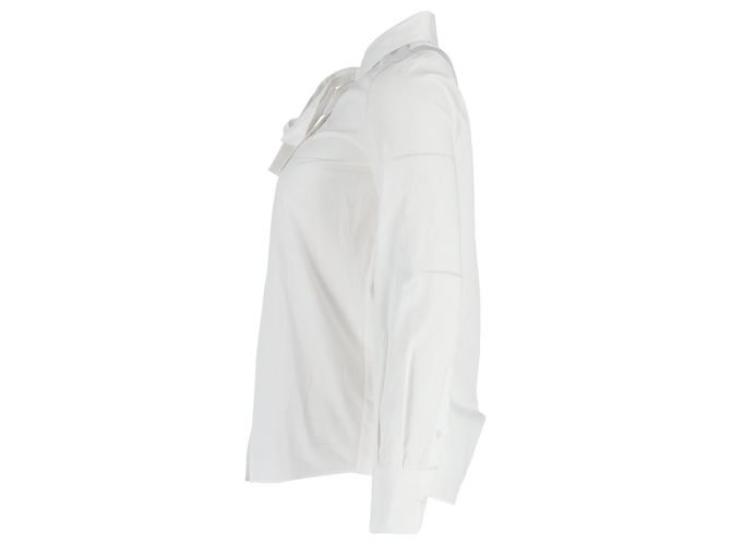 Camisa Valentino Gola Laço em Algodão Branco - vista 2