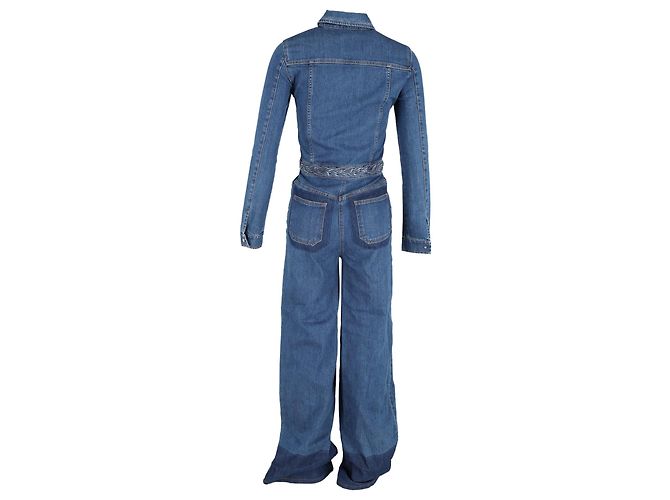 Mono de manga larga Valentino en denim de algodón azul Azul claro - vista 3