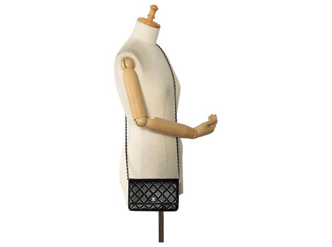 Chanel Bolsa de couro acolchoado CC com aba única - vista 11
