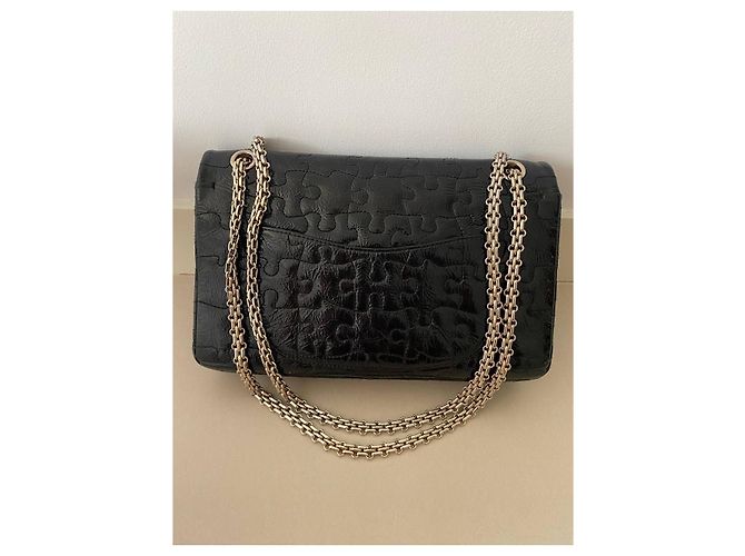 Borsa Chanel Reissue 2.55 Lego in vernice nera Nero - vista 3