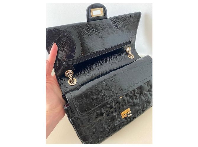 Borsa Chanel Reissue 2.55 Lego in vernice nera Nero - vista 6
