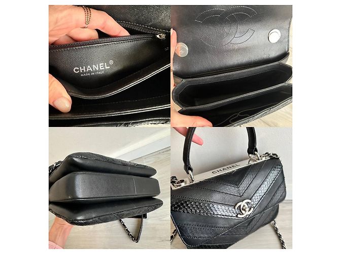 Timeless Chanel Infinity Black Leather and Python Handbag - view 7