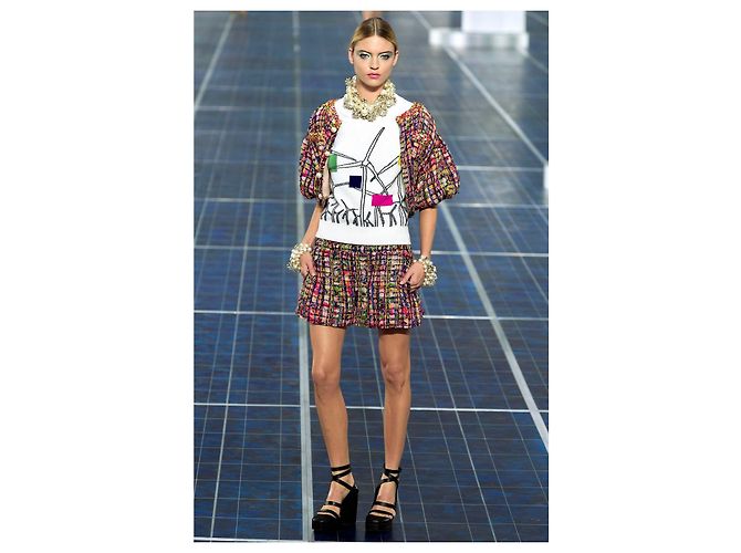 Chanel Conjunto de Caxemira Relaxado Multicor - vista 5