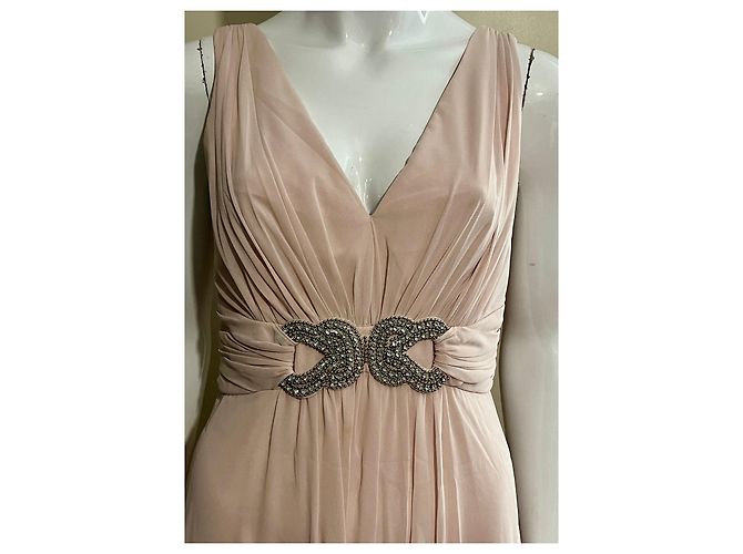 Jenny Packham Weiches rosa Abendkleid mit Kristallverzierung Pink - Ansicht 3