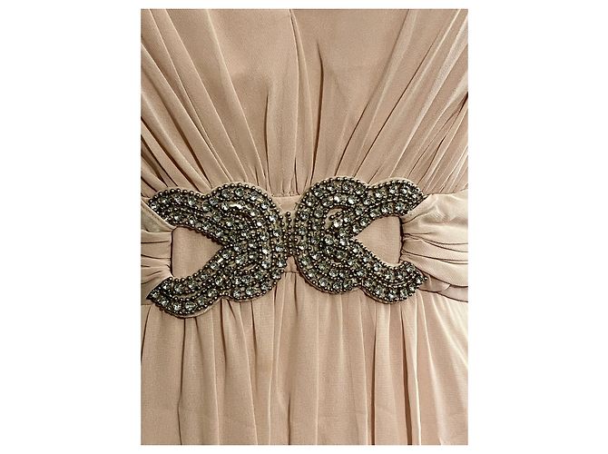 Jenny Packham Weiches rosa Abendkleid mit Kristallverzierung Pink - Ansicht 4
