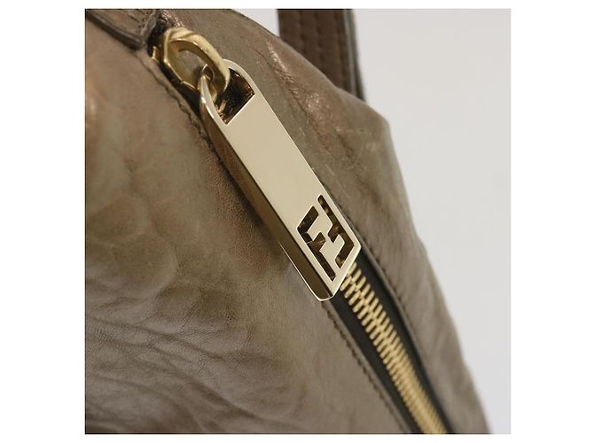 FENDI Borsa A Spalla Pelle Bronzo Auth hk1152 - vista 10