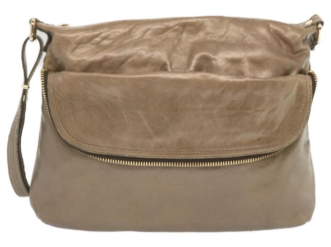FENDI Borsa A Spalla Pelle Bronzo Auth hk1152 - vista 13