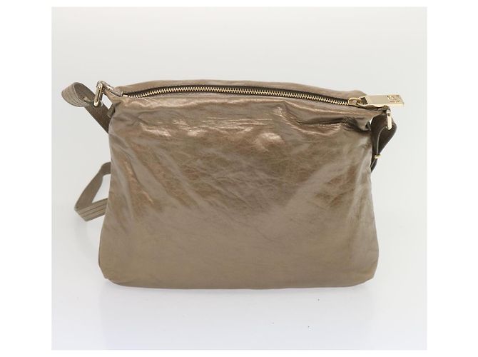 FENDI Borsa A Spalla Pelle Bronzo Auth hk1152 - vista 2