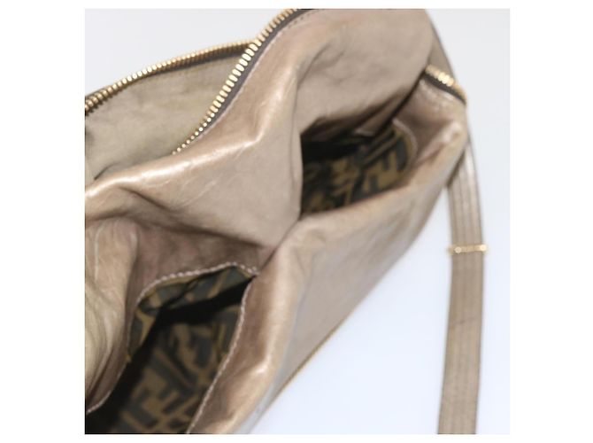 FENDI Borsa A Spalla Pelle Bronzo Auth hk1152 - vista 21