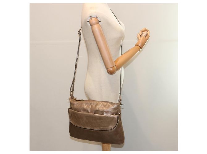 FENDI Borsa A Spalla Pelle Bronzo Auth hk1152 - vista 22