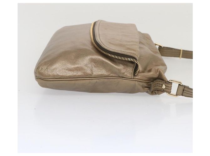 FENDI Borsa A Spalla Pelle Bronzo Auth hk1152 - vista 3
