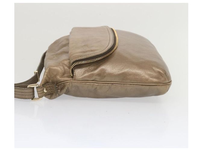 FENDI Borsa A Spalla Pelle Bronzo Auth hk1152 - vista 4