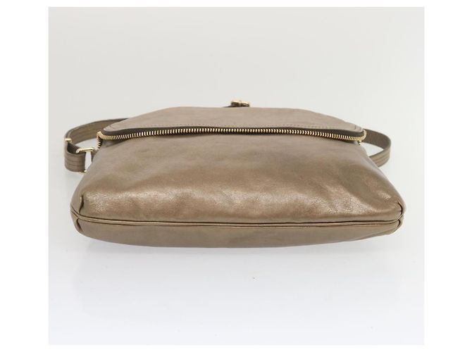 FENDI Borsa A Spalla Pelle Bronzo Auth hk1152 - vista 5