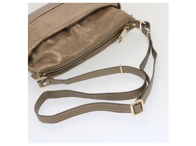 FENDI Borsa A Spalla Pelle Bronzo Auth hk1152 - vista 7