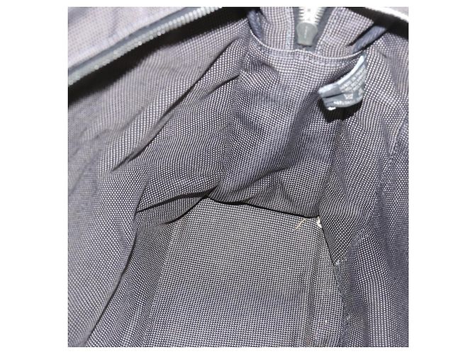 Hermès Sacola HERMES Her Line MM Lona Cinza Auth hk1144 Marrom - vista 18