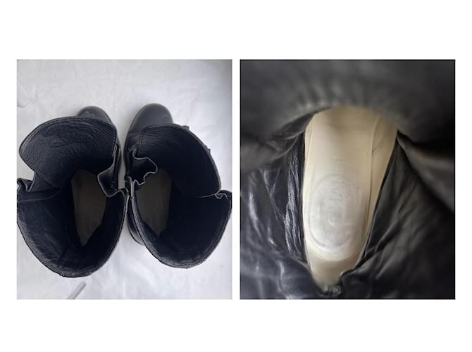 Chanel Iconici stivali da combattimento CC Nero - vista 10