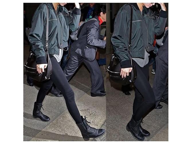 Chanel Iconici stivali da combattimento CC Nero - vista 14
