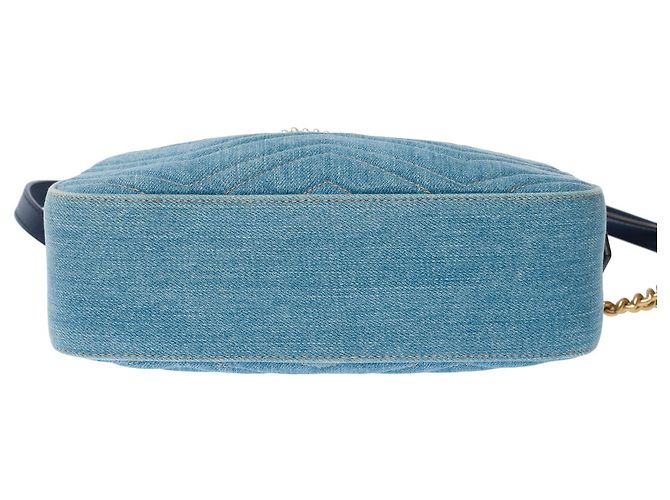 Borsa GUCCI Marmont in denim blu - 101769 - vista 11