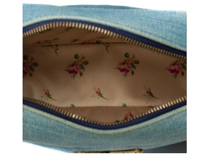 Borsa GUCCI Marmont in denim blu - 101769 - vista 9