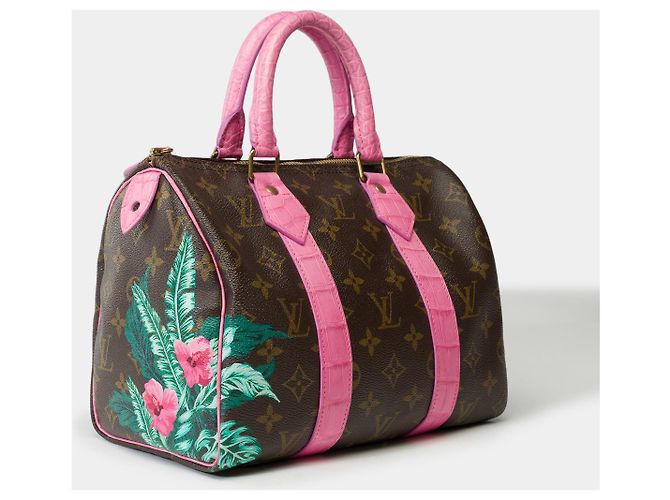 Borsa Speedy LOUIS VUITTON in tela marrone - 101757 - vista 2