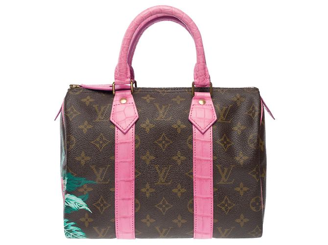 Borsa Speedy LOUIS VUITTON in tela marrone - 101757 - vista 3