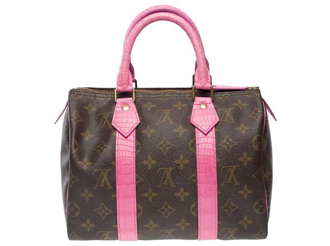 Borsa Speedy LOUIS VUITTON in tela marrone - 101757 - vista 4