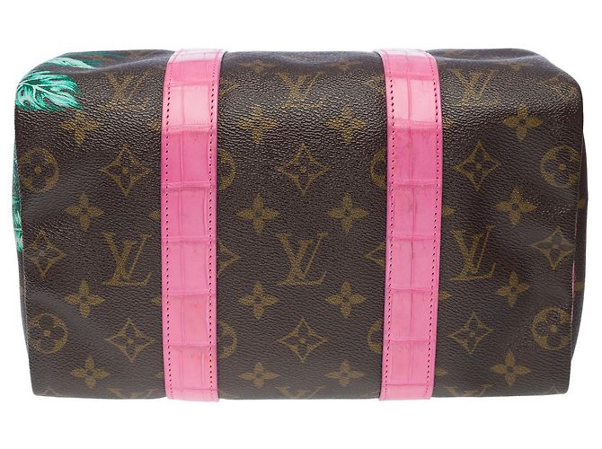 Borsa Speedy LOUIS VUITTON in tela marrone - 101757 - vista 9