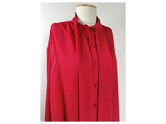 Balenciaga Camicia a Pois Rossa a Maniche Lunghe Rosso - vista 2