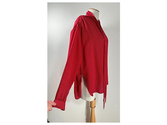 Balenciaga Camicia a Pois Rossa a Maniche Lunghe Rosso - vista 3