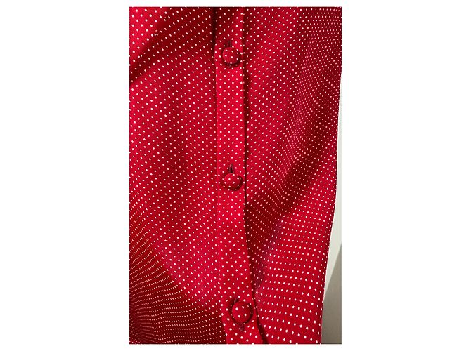 Balenciaga Camicia a Pois Rossa a Maniche Lunghe Rosso - vista 6