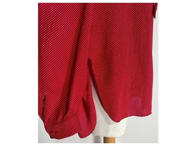 Balenciaga Camicia a Pois Rossa a Maniche Lunghe Rosso - vista 9