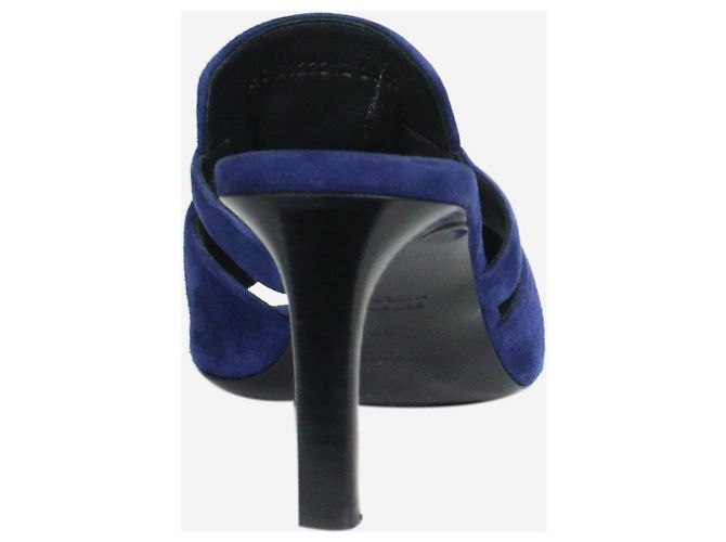 Kelly Hermès Sandali con punta aperta in pelle scamosciata blu scuro - taglia EU 37 - vista 3