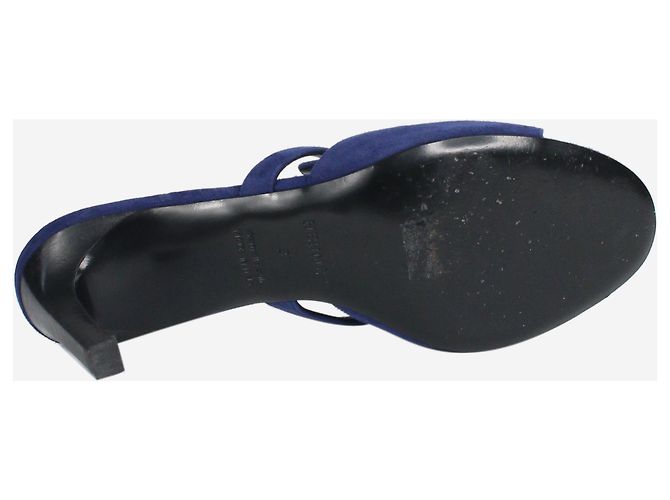Kelly Hermès Sandali con punta aperta in pelle scamosciata blu scuro - taglia EU 37 - vista 5