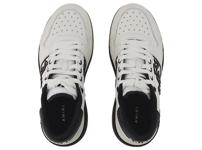 Baskets Basses Classiques - Amiri - Cuir - Blanc/black - vue 4