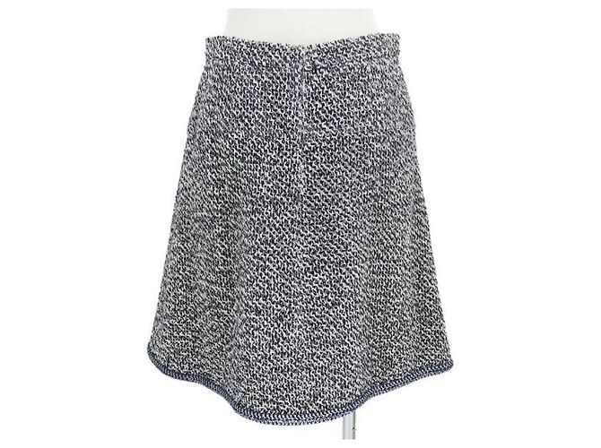 Cambon Gonna in tweed Chanel nero blu e bianco Blu navy - vista 2