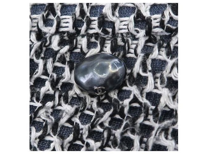 Cambon Gonna in tweed Chanel nero blu e bianco Blu navy - vista 4