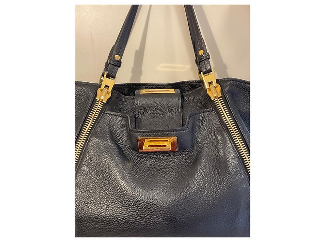 Borsa tote in pelle nera Tom Ford Sedgwick Nero - vista 3