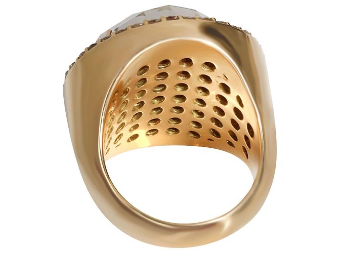 Anello Roberto Coin Quarzo Diamante foderato in 18K oro giallo 0.95 ctw Argento Metallico - vista 2