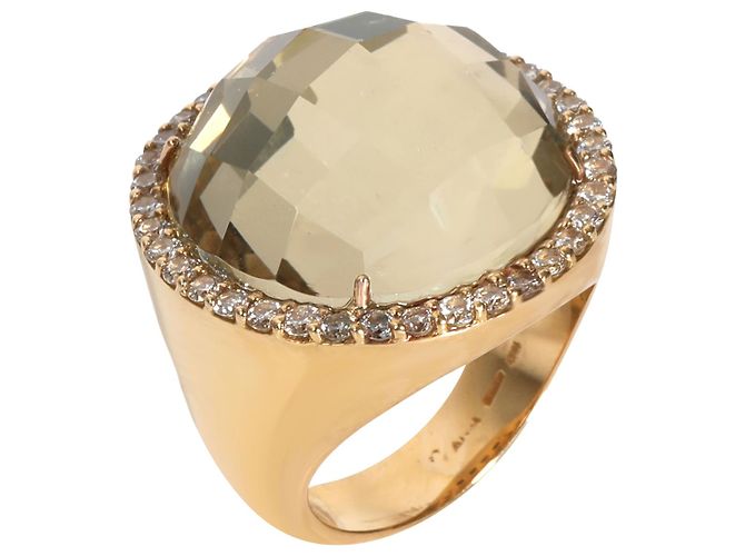 Anello Roberto Coin Quarzo Diamante foderato in 18K oro giallo 0.95 ctw Argento Metallico - vista 4