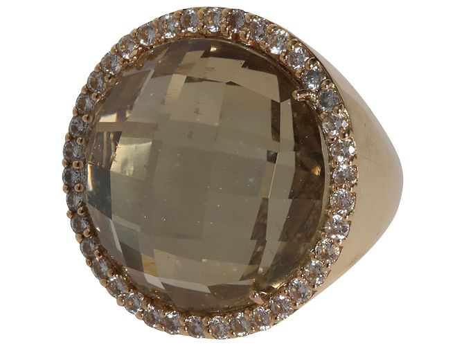 Anello Roberto Coin Quarzo Diamante foderato in 18K oro giallo 0.95 ctw Argento Metallico - vista 5