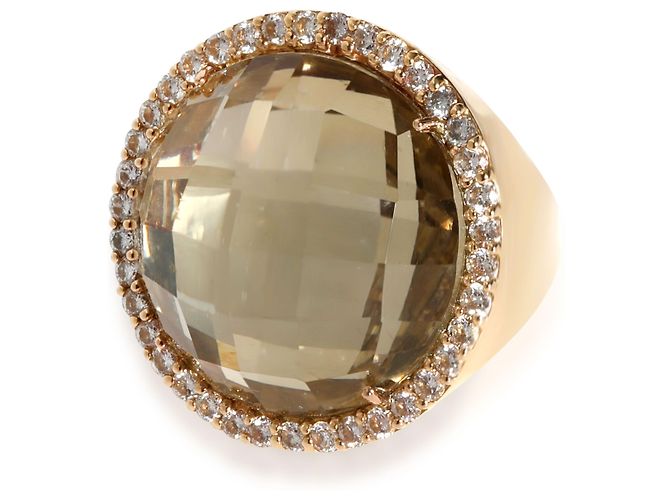 Anello Roberto Coin Quarzo Diamante foderato in 18K oro giallo 0.95 ctw Argento Metallico - vista 6