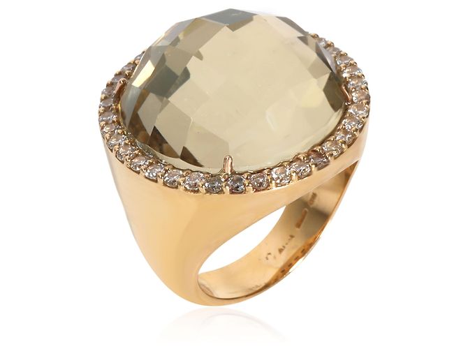 Anello Roberto Coin Quarzo Diamante foderato in 18K oro giallo 0.95 ctw Argento Metallico - vista 9