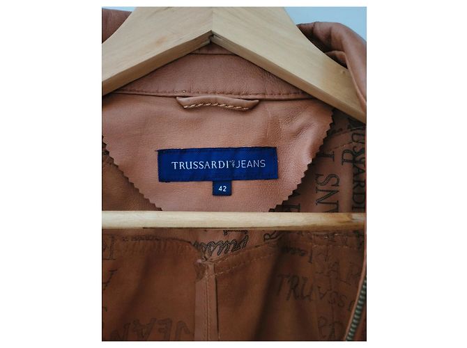 Trussardi Jeans Lederjacke Hellbraun - Ansicht 4