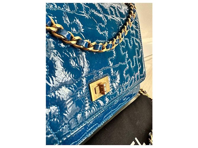 Wallet On Chain Chanel WOC Lego Blu in Vernice - vista 2