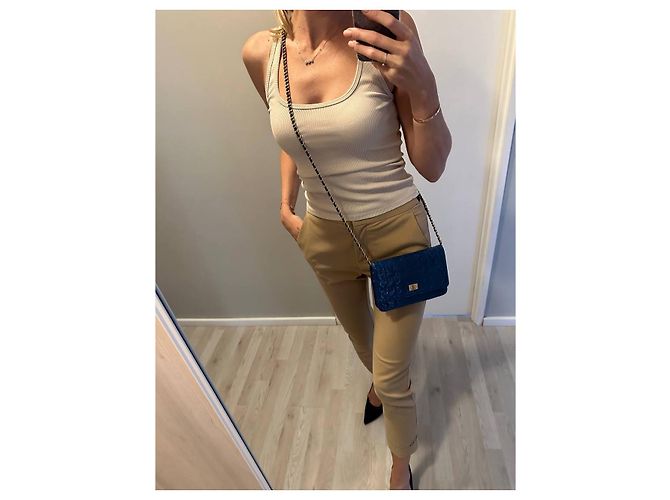 Wallet On Chain Chanel WOC Lego Blu in Vernice - vista 8