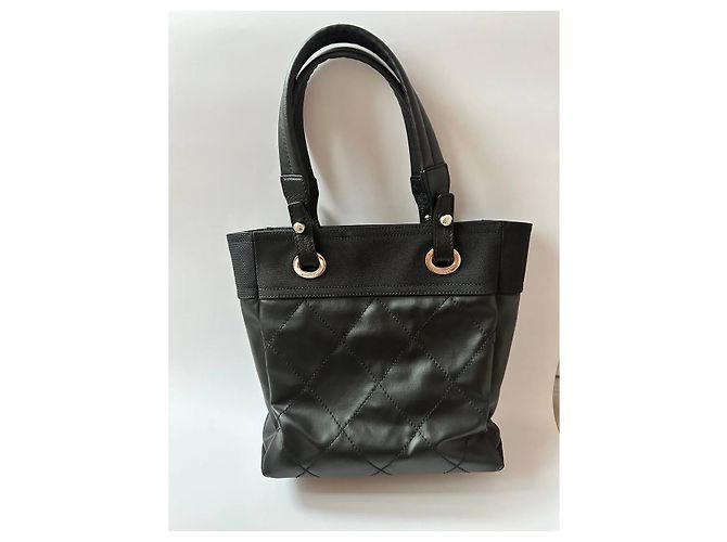 Borsa Shopping Chanel Nera in Tessuto Nero - vista 5