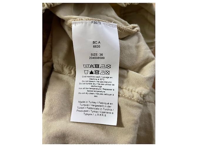 Ganni Washed Canvas Elasticated Curve Pants aus beiger Baumwolle Braun - Ansicht 3