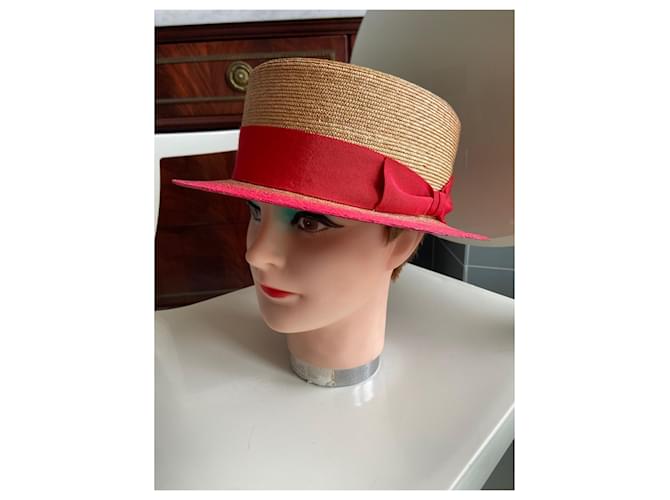 Strohhut von Chanel Rot - Ansicht 7